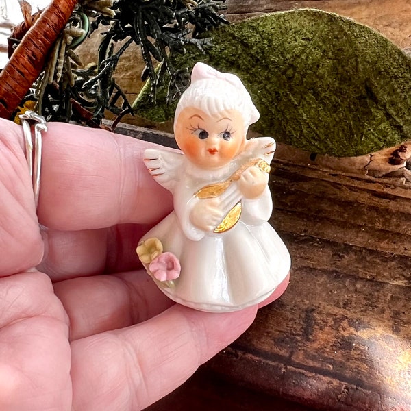 Vintage NAPCO Angel Figurine Floral  Angel Ceramic MCM 1960 1970 Retro Kitsch Angel Girl NAPCOWARE Figurine Easter Valentine’s Day Decor