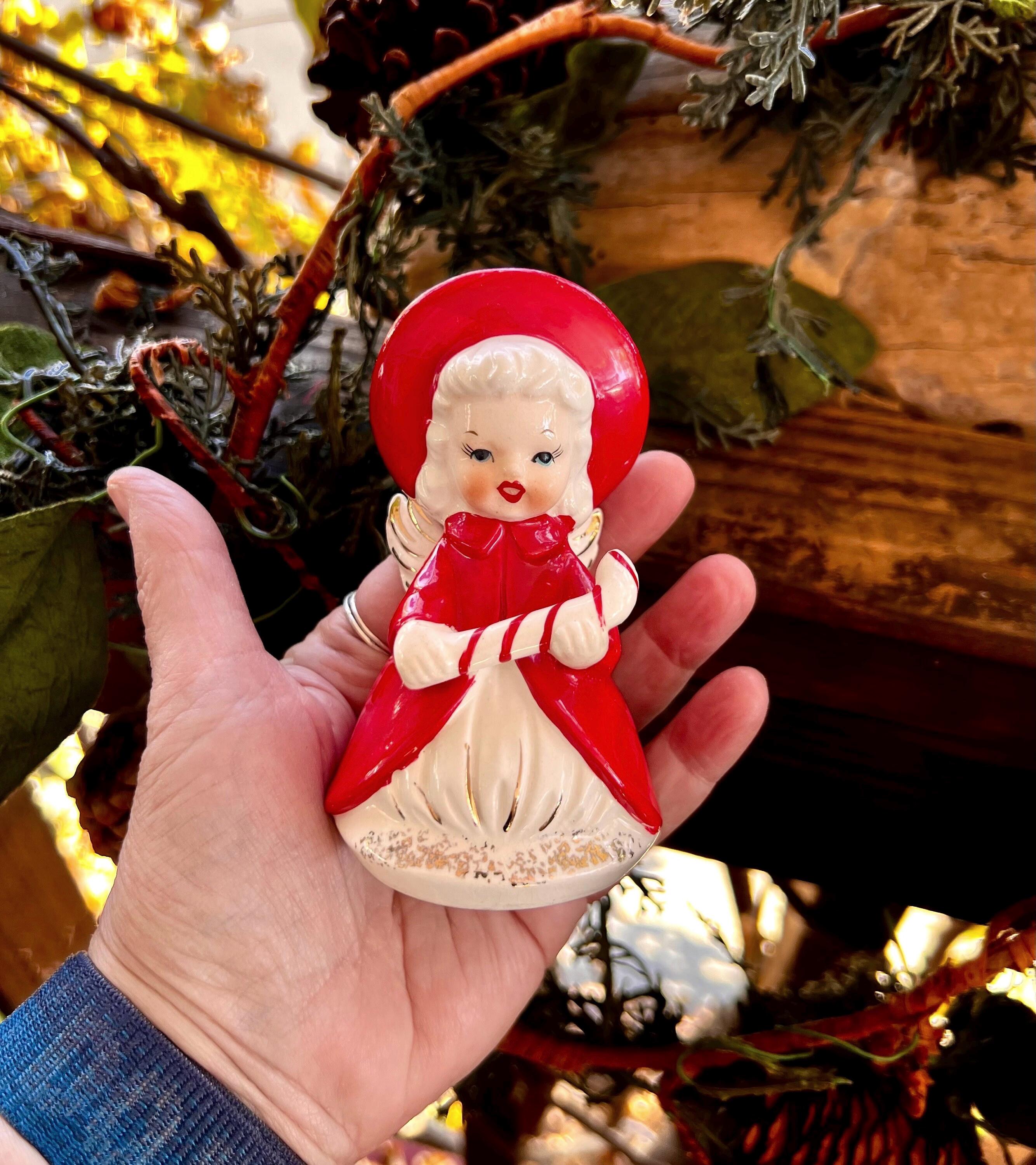 ANGEL　門松B Vintage 1950 Angel Candy Cane Christmas Bell Ornament MCM Angel