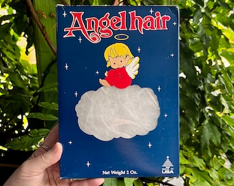 Vintage Spun Glass Box Vintage Angel Hair Box Retro 1970 Spun Glass Angel Hair Snow Christmas Diorama Decor 2 oz NIOB Valentine Easter Decor