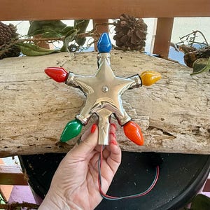 Vintage 1930 1940 Tree Topper NOMA Tree Topper Atomic MCM Tree Topper Merry Christmas Metal Tree Star Tree Topper Mazda Star Bethlehem
