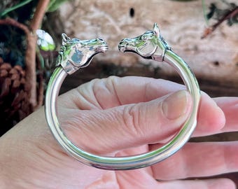 Vintage Kabana Horse Bracelet Sterling Silver Double Head Vintage Kabana Horse Bracelet Sterling Silver Double Head