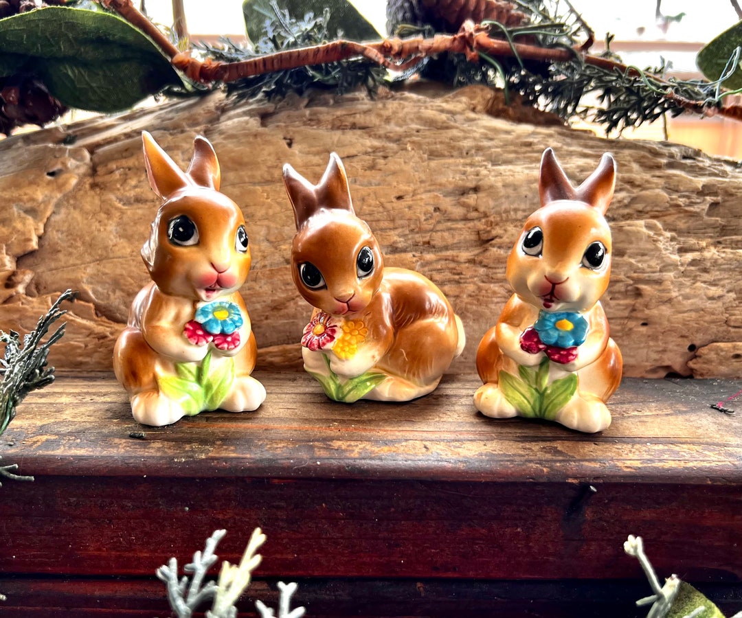 Vintage LEFTON Anthropomorphic Bunny Rabbit 1950 MCM Ceramic Bunny ...
