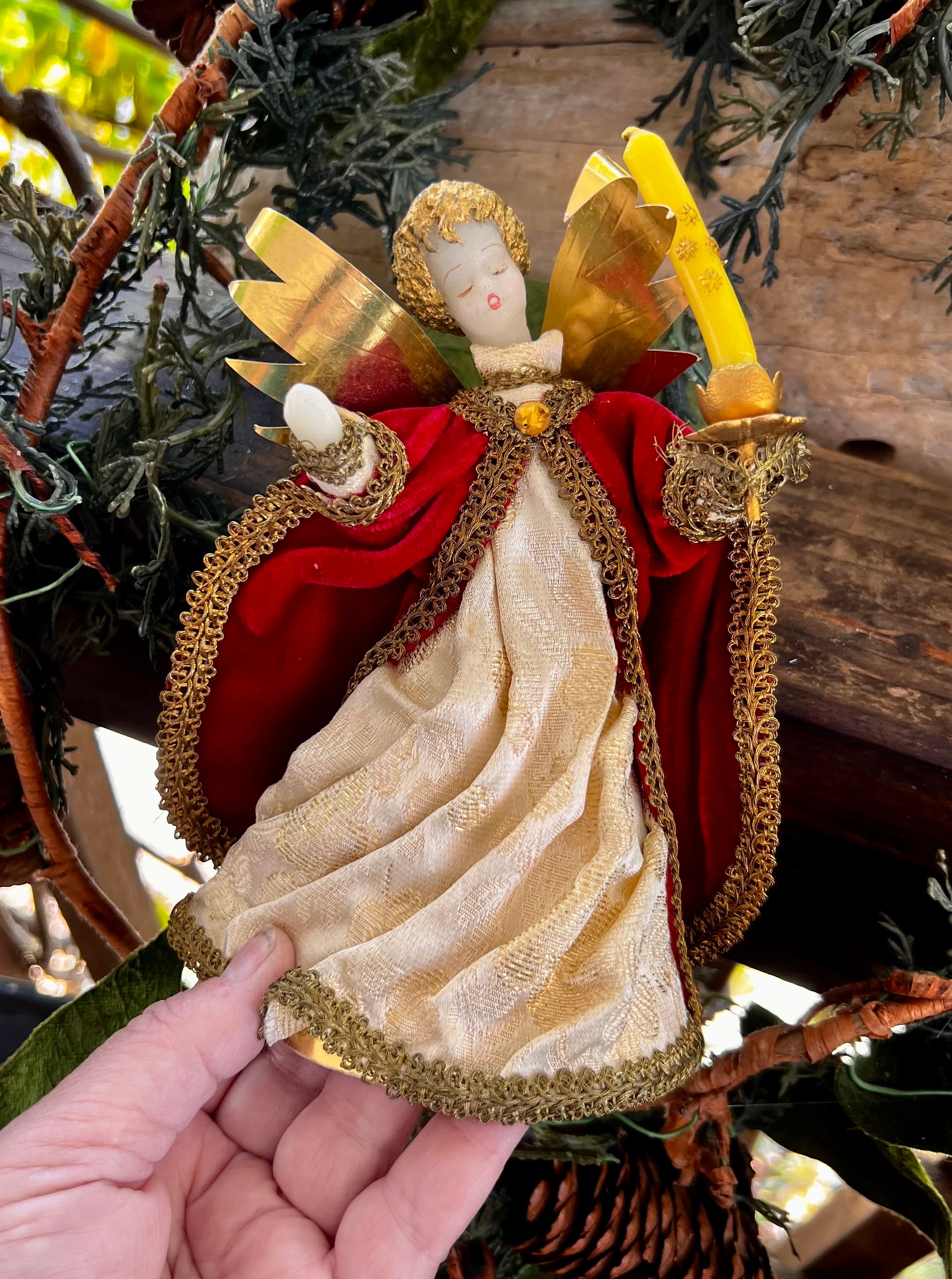 【misen2014 さま】vintage ❀ ターコイズ まぁるいオーナメント ヴィンテージ ケステル エンジェル クリスマスツリー トッパー