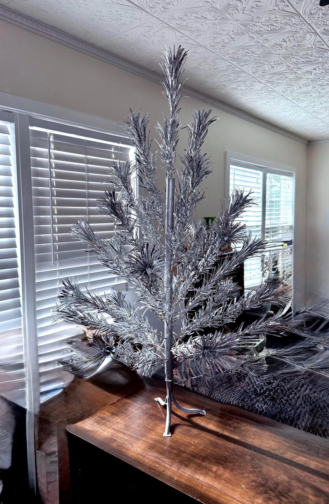 Vintage 3’ Aluminum Pom Pom Christmas Tree MCM 1960 “SPARKLER” Atomic ...