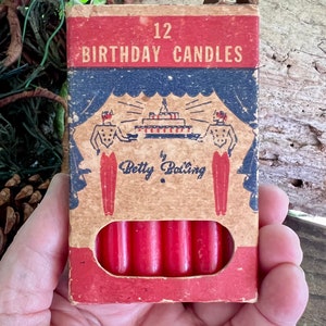 Vintage Red Betty Bolling Christmas Candles 3 1/4” NOEL Candle Holder  Candle Holt Howard Swedish Angel Chimes Birthday Set 12 NIOB