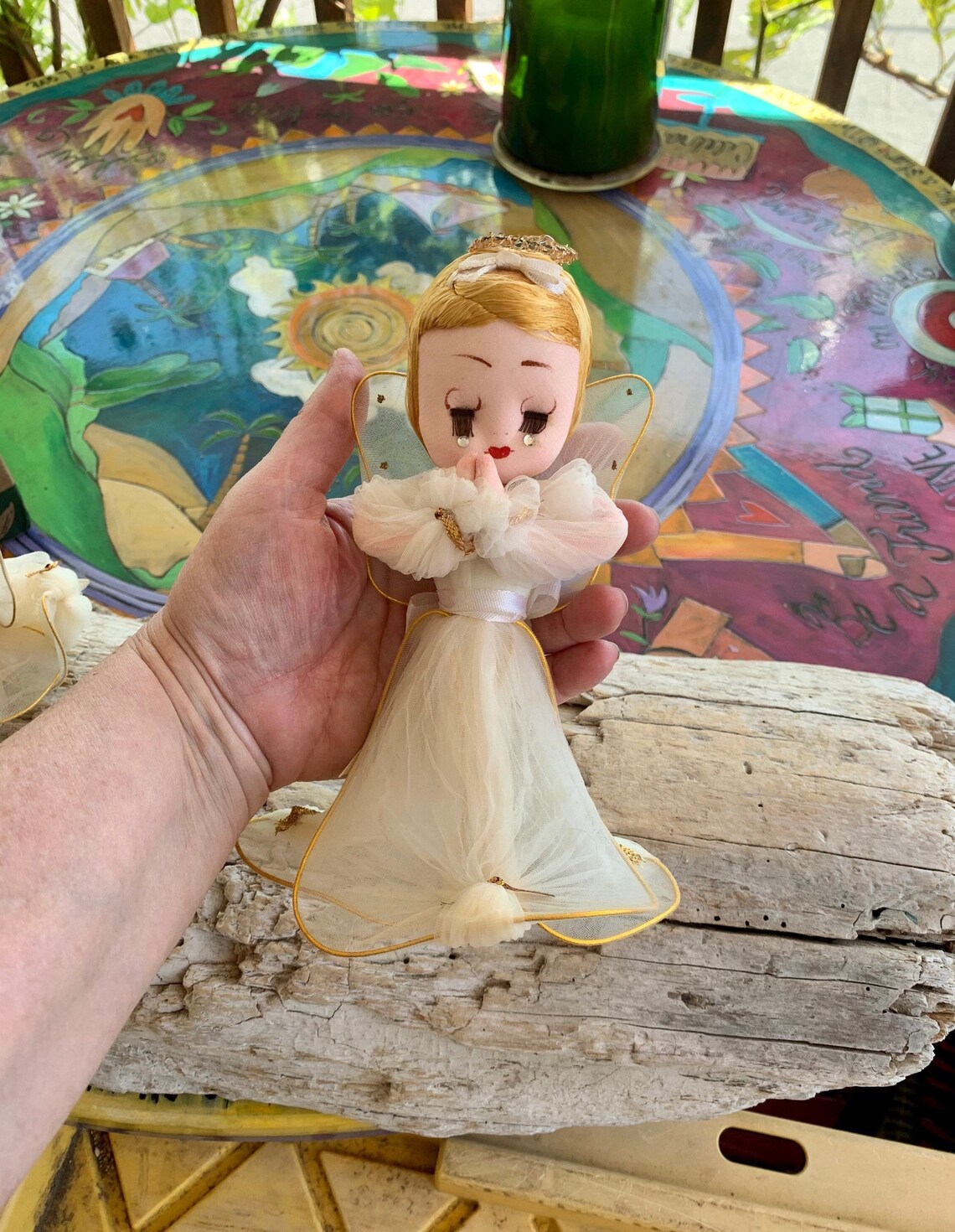 Vintage Angel 1960 1970 Angel Tree Top Topper Navidad Tulle Etsy
