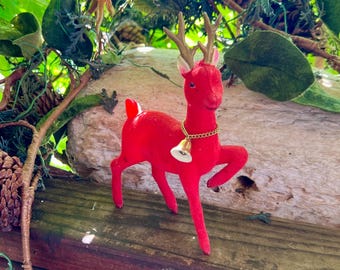 クリスマス☆トナカイ ヴィンテージ レッド トナカイ クリスマスオーナメント 1950 1960 MCM