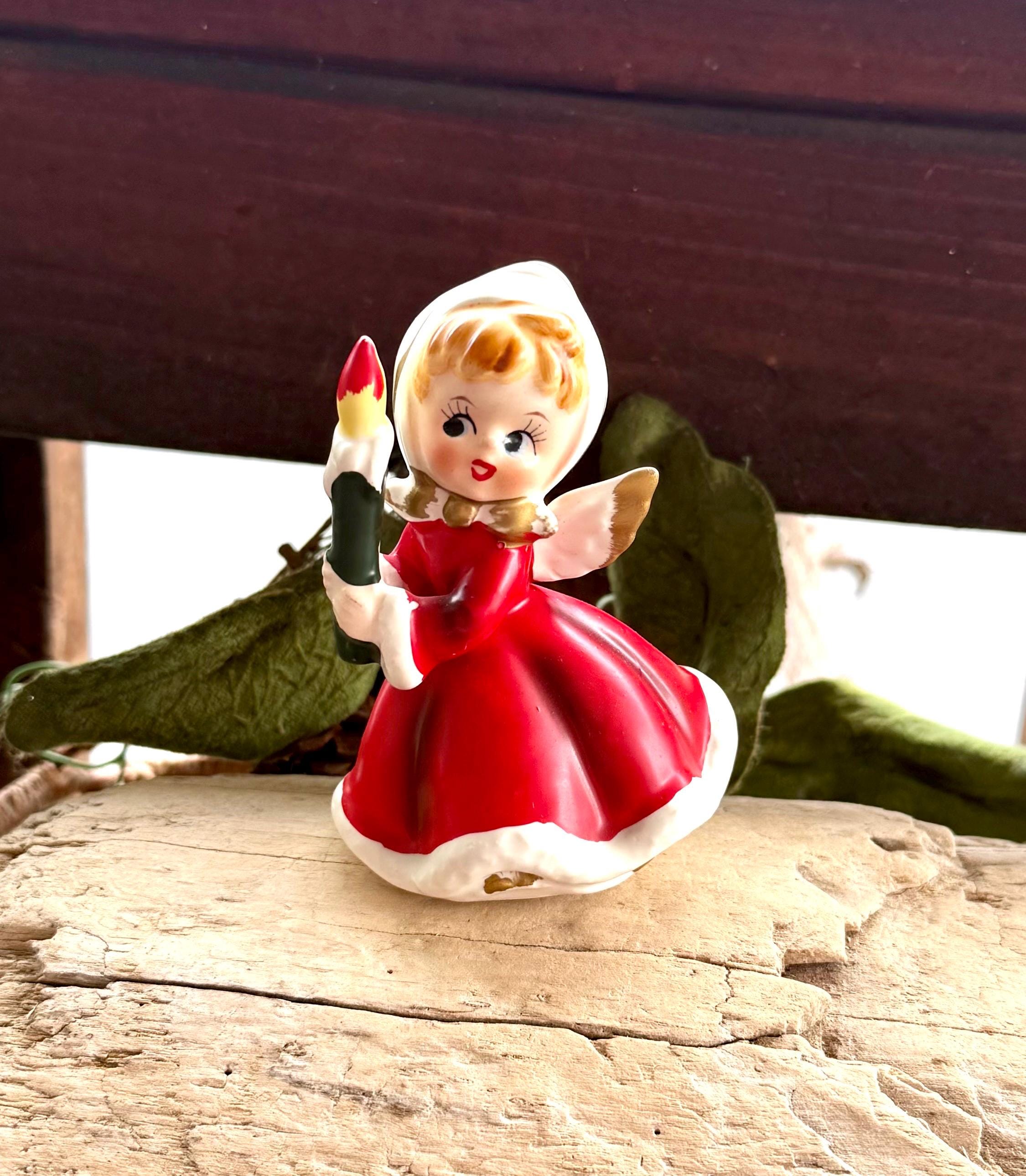 新入荷 Vintage Ceramic MCM 1950 Candleholder Christmas Angel NAPCO その他