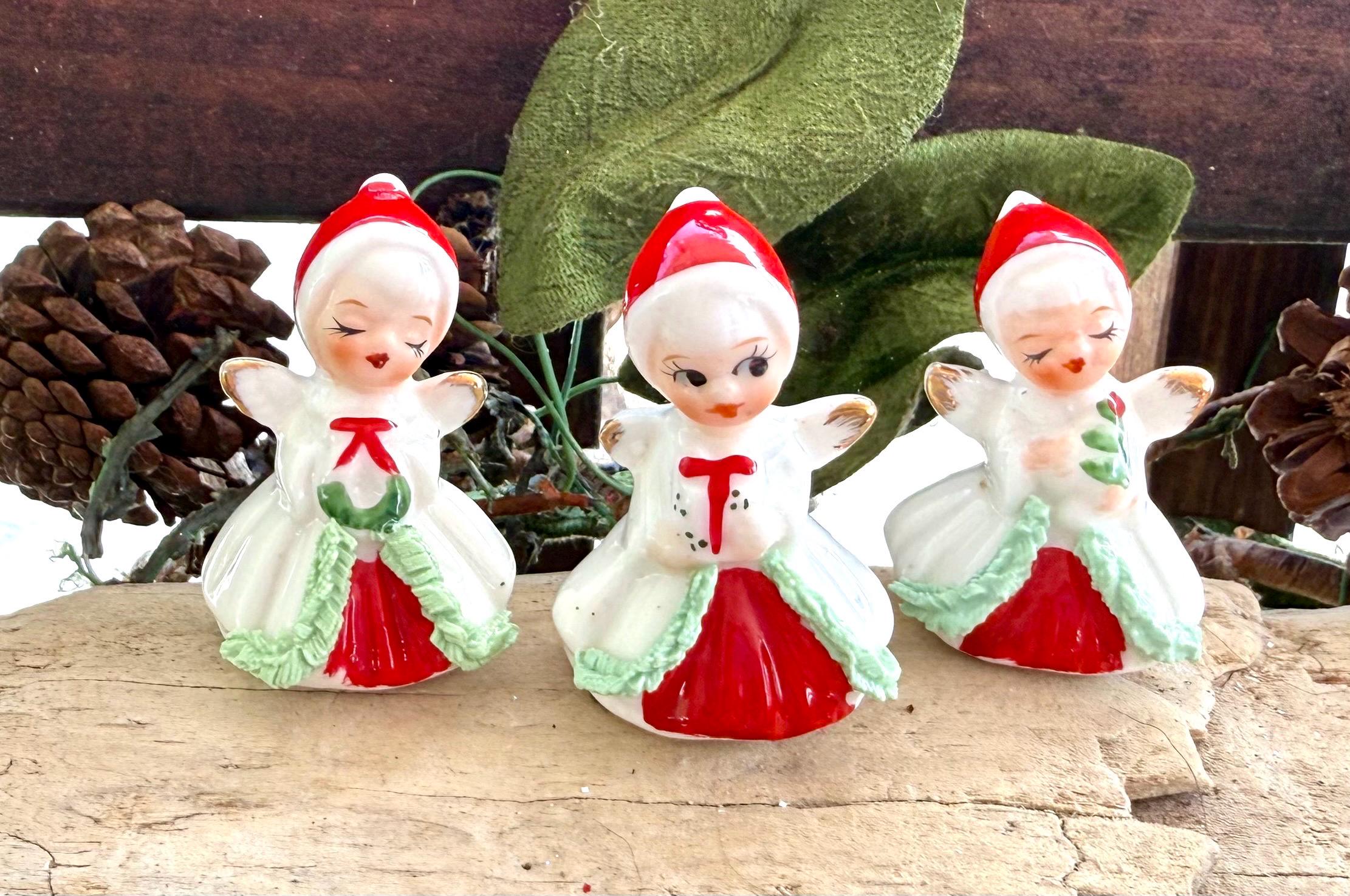 Vintage Napco Christmas Angel Figurine MCM 1960 1970 Ceramic