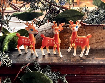 ヴィンテージ クリスマス オーナメント ジオラマ 枝角のあるトナカイに