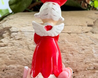 ヴィンテージ セラミック エンジェル キャンドルホルダー 文字「O