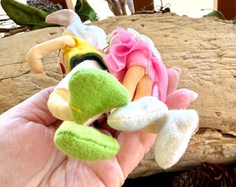 Vintage Boy Girl Pixie Bunny Knee Hugger Easter Ornament 1960 1970