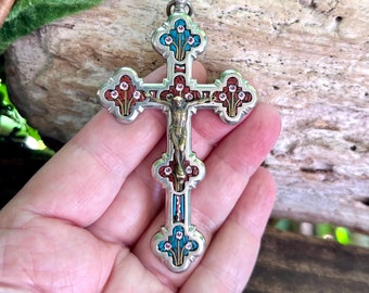 アンティーク ビクトリア朝 マイクロモザイク クロスペンダント 1880