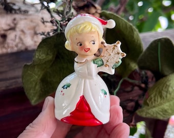 【アナベルさま】old pottery ❀ 可愛い振り向き姿の シマリスさん Red Commodore Poinsettia NOEL 