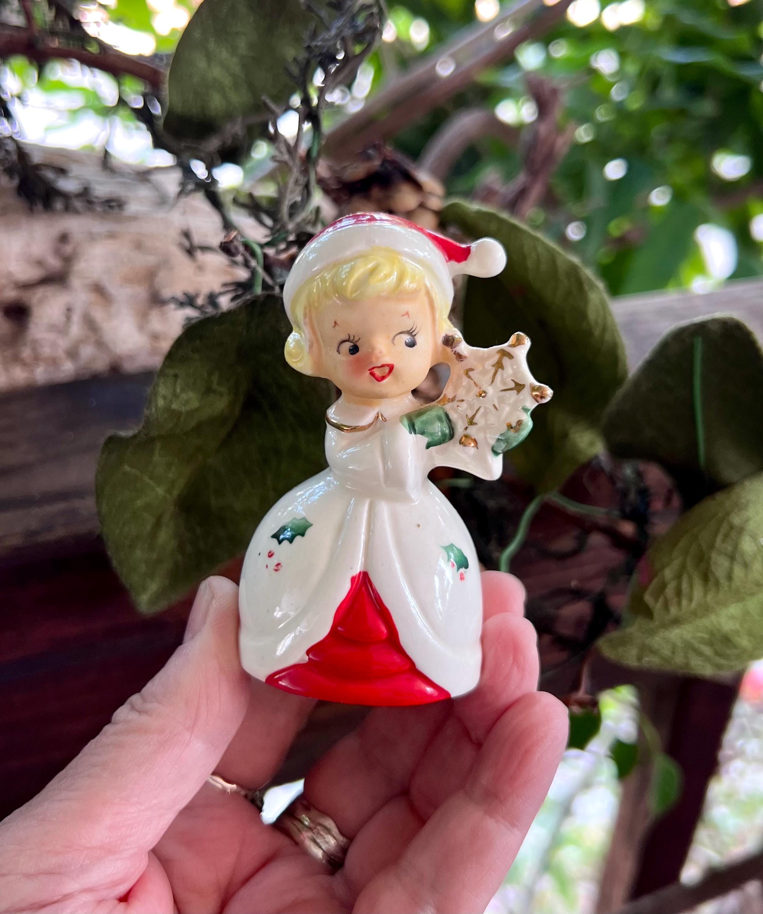 Vintage NAPCO Snowflake Girl Bell Christmas Ornament 1950 MCM