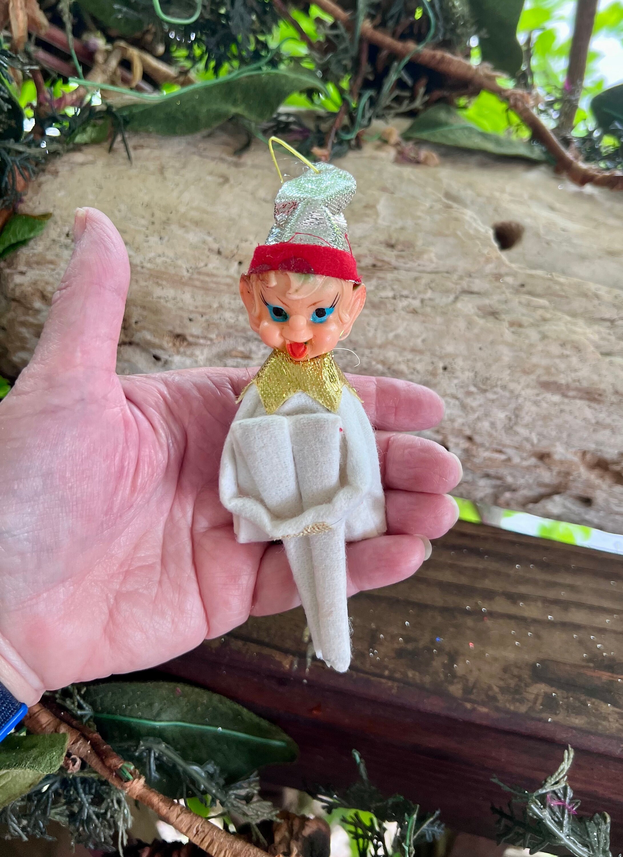 Vintage Shiny Brite Knee Hugger Christmas Ornament Naughty Vintage Shiny Brite Knee Hugger Christmas Ornament Naughty