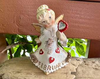 Vintage LEFTON Angel Valentine Figurine 1950 1960 Mid Century