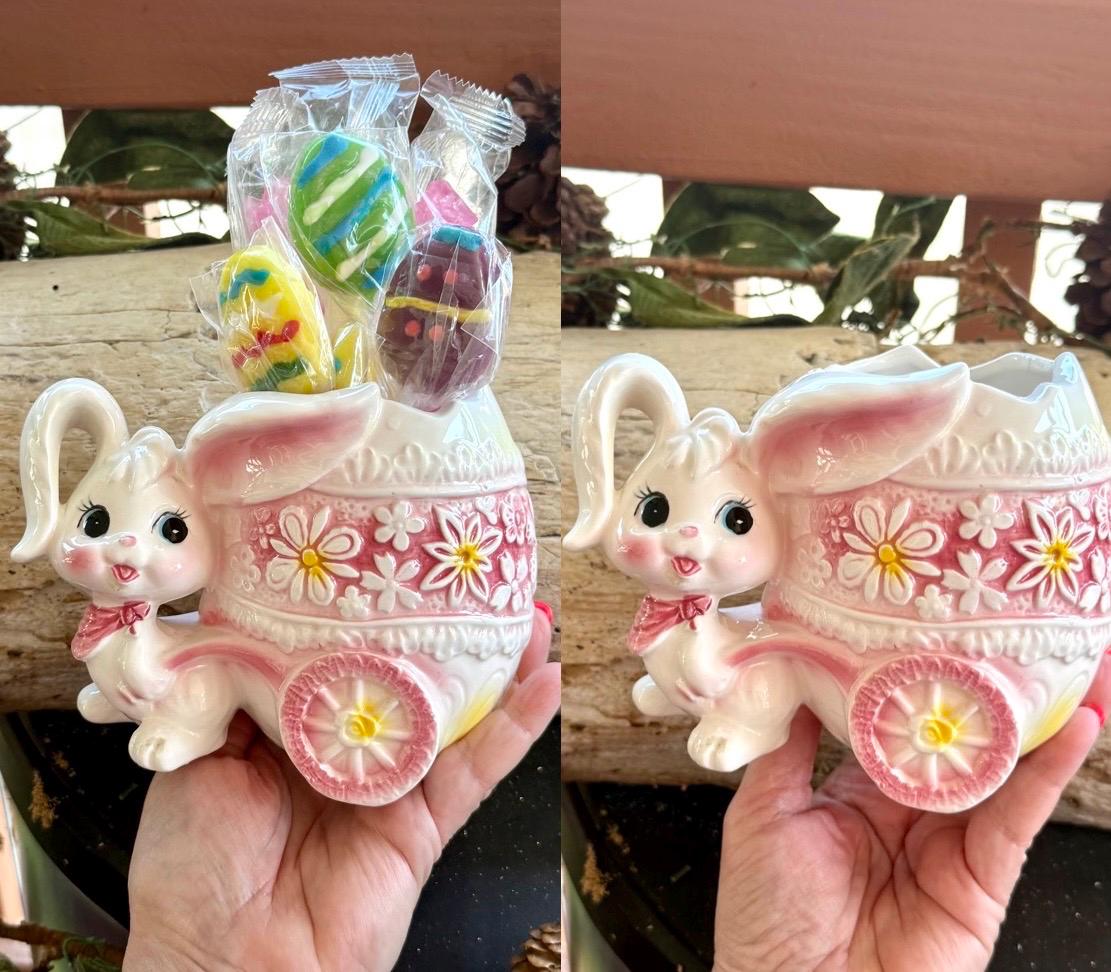 Vintage RELPO Anthropomorphic Bunny Planter 1950 1960 Mid Century