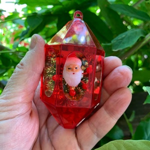 Vintage Jewelbrite Santa Christmas Ornament 1960 1970 MCM