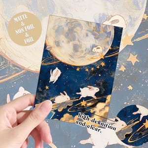 Mid-Autumn Bunny Card Sleeves for MTG, TCG Sleeves, Frameless Art, MTG accessories, Customizable patterns, Magic Card Sleeve,Cut Card Sleeve