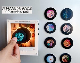 Personalized NFC Music Magnet: Custom Photo Vinyl Record Player (9 Songs)