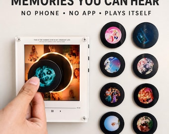 Magnete musicale NFC personalizzato, giradischi con foto personalizzata, ricordo girevole, regalo per coppie