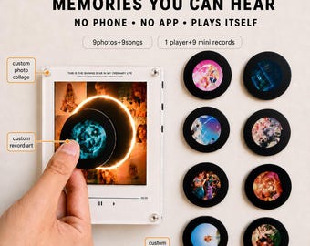 Magnete da frigo musicale NFC personalizzato, espositore per dischi in vinile con foto personalizzata, regalo per amanti della musica.