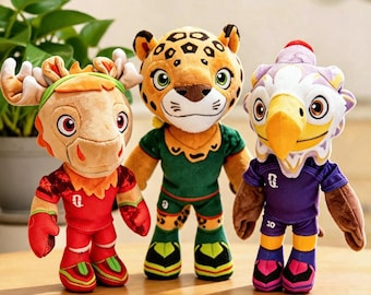 28cm 2026 World Cup Mascot Plush Figures Jaguar Eagle Deer Soft Stuffed Toy, World Cup Mascot, Soccer Plush, Football Fan Memorabilia Gift