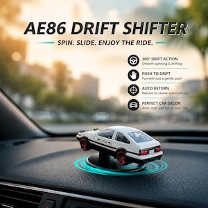 Dynamic AE86 Drift Car Dashboard Ornament Spins With Turns For Auto Interior Fun Decor Gift