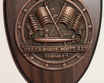 USS Francis Scott Key SSBN 657 Ships Plaque - Decommissioning Crew