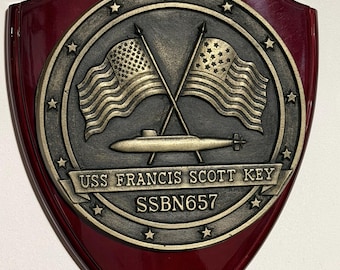 USS Francis Scott Key SSBN 657 Ship's Plaque (replica based on plank owner's)