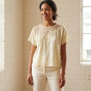 Vintage Cream Silk Shirt Women - Etsy