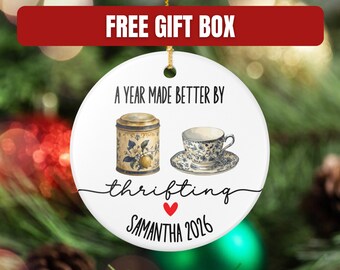 Personalized Gift for Thrifter, In My Thrift Era Christmas Decor, Custom Thrifting Keepsake