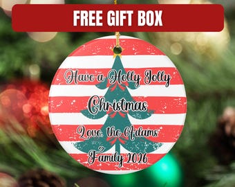 Family Christmas Ornament, Personalized Gift for Friends, Custom Coworker Giftable, Festive Keepsake