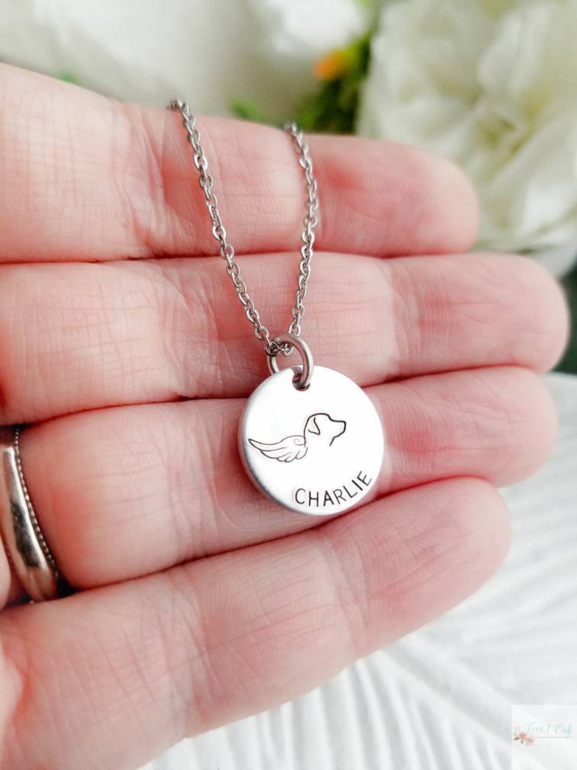 Personalized Dog Memorial Necklace Dog Loss Necklace Custom Etsy