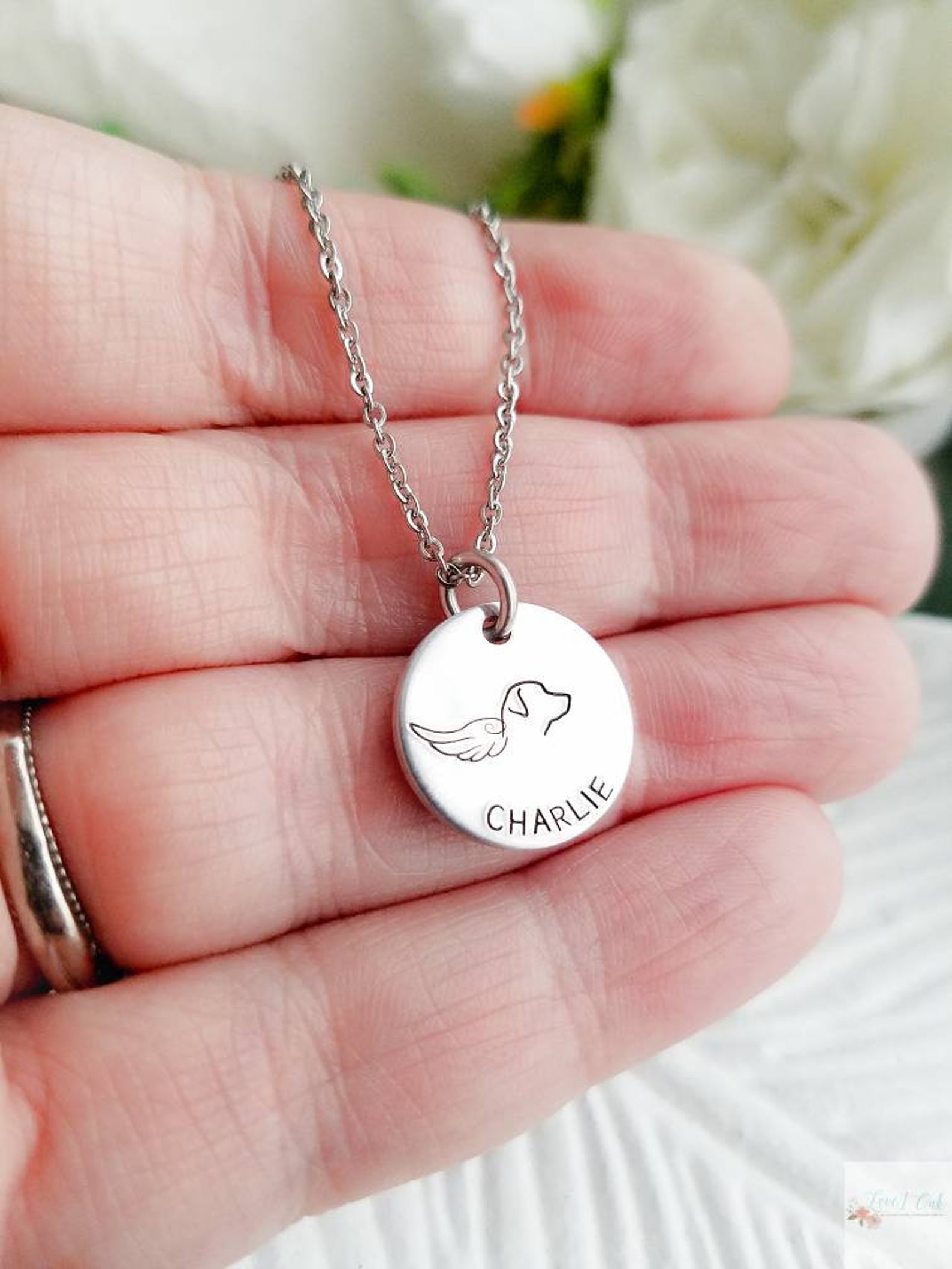 Personalized Dog Memorial Necklace Dog Loss Necklace Custom Etsy
