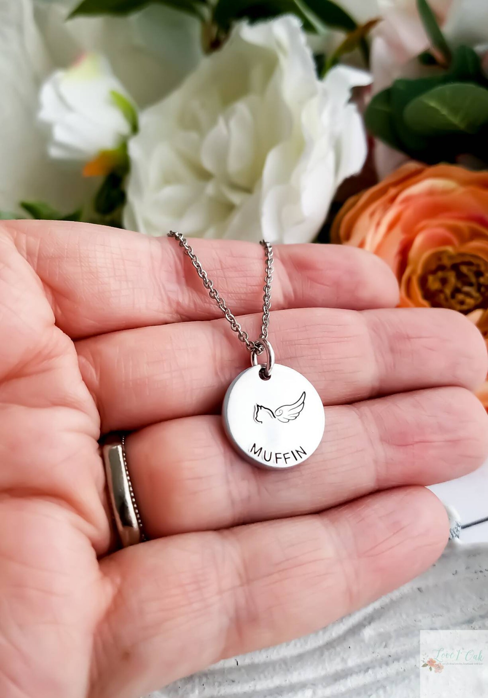 Personalized Cat Memorial Necklace Pet Loss Necklace Etsy