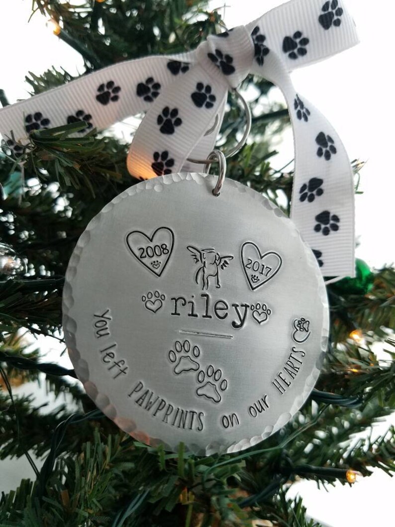 Personalized pet loss memorial Christmas ornament sympathy