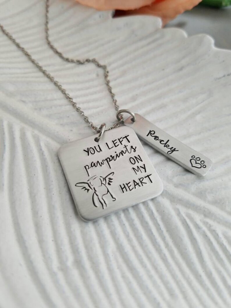 Personalized dog memorial necklace loss of pet dog dog | Etsy