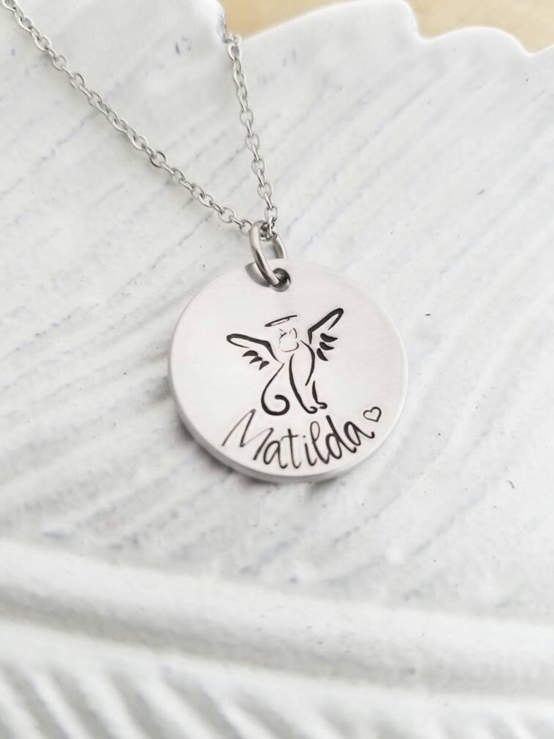Personalized Cat Memorial Necklace Pet Loss Necklace Etsy