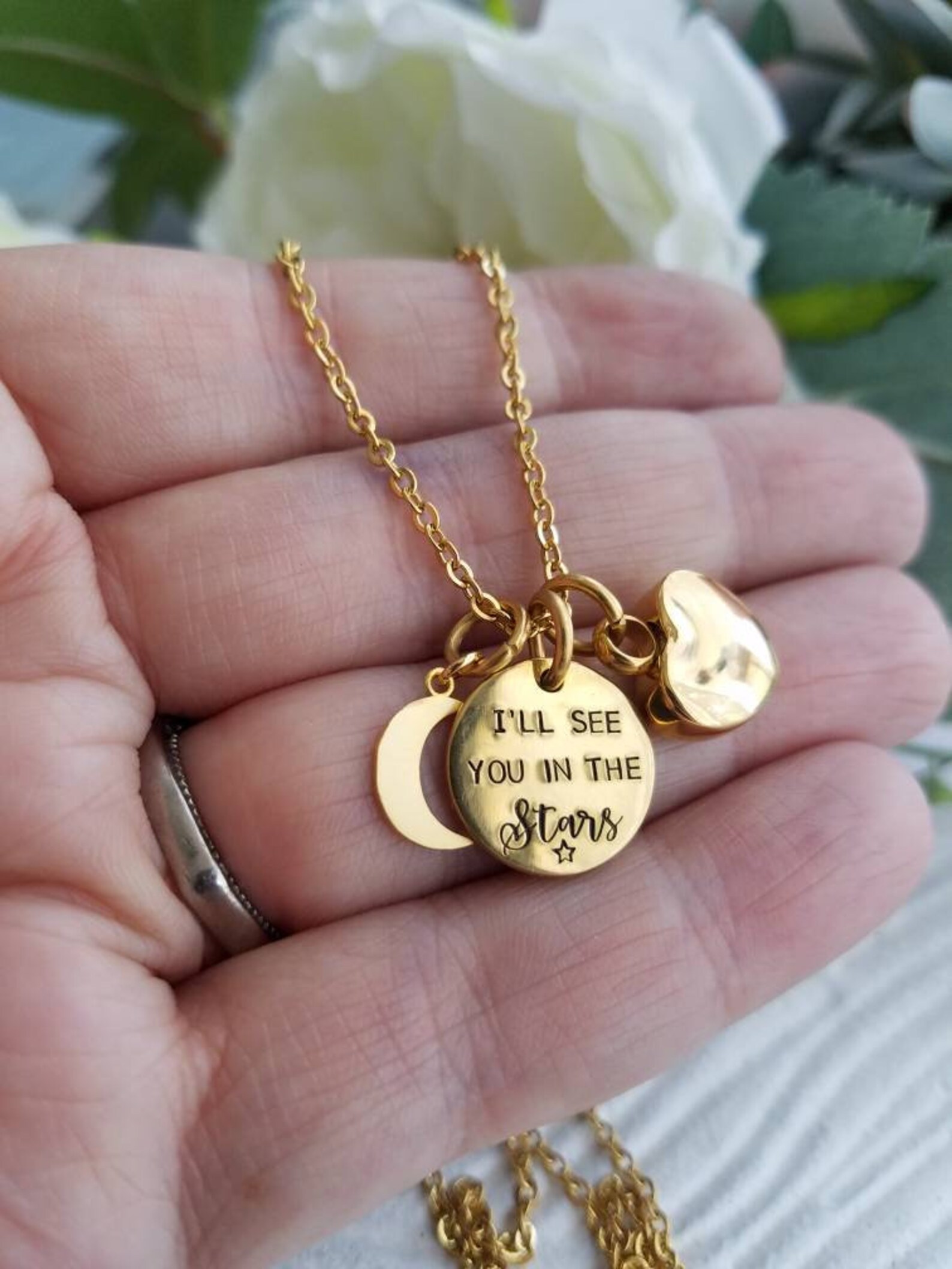Gold Cremation Jewelry Gold Cremation Necklace I'll See Etsy