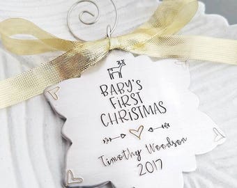 Personalized Baby's First Christmas ornament, new baby ornament, gift for new baby, baby shower gift, Christmas gift for new parents