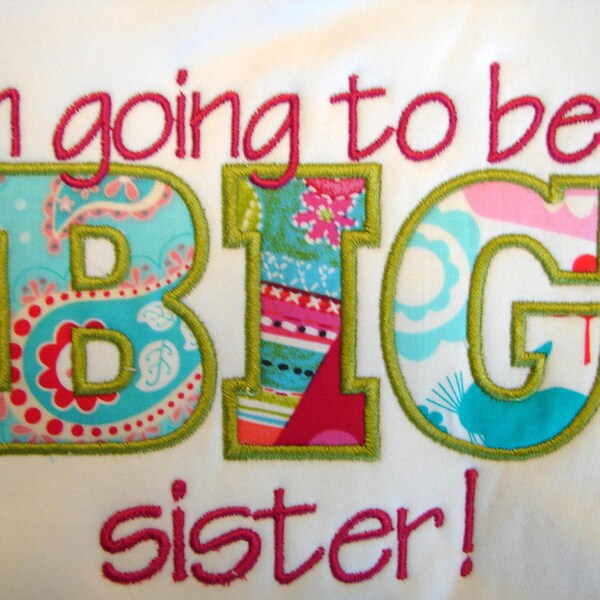 Big Sis shirt, Big Sister Shirt, Sibling shirt, girls applique shirt, girls monogrammed shirt, Lil Sis Shirt, Lil Sister Shirt