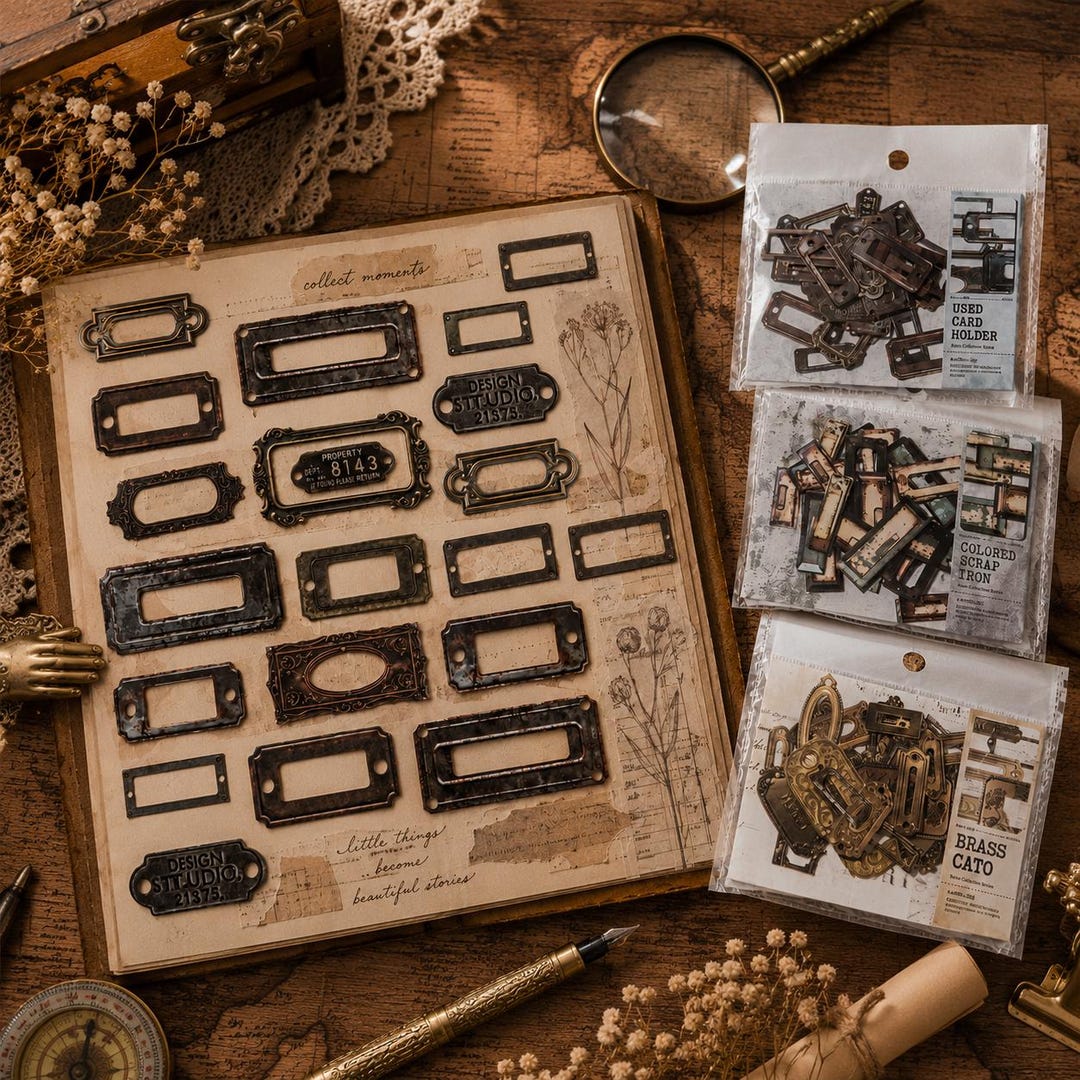 Vintage File Label Stickers, Antique Archive Journal Supplies, Kraft ...