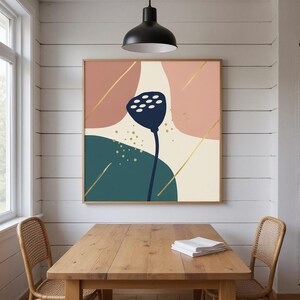 Lotus Seed Pod Poster Print | Abstract Boho Botanical Wall Art, Terracotta Bedroom Decor | Quiet Botanicals Collection image 6