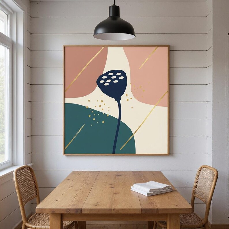 Lotus Seed Pod Poster Print | Abstract Boho Botanical Wall Art, Terracotta Bedroom Decor | Quiet Botanicals Collection image 6