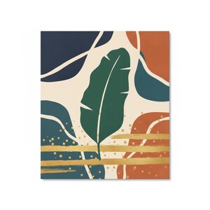 Banana Leaf Poster Print | Abstract Boho Botanical Wall Art, Emerald Green Bedroom Decor | Emerald Botanicals Collection image 2