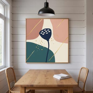 Lotus Seed Pod Printable Wall Art | Digital Download, Boho Botanical Print, Quiet Botanicals Collection image 6