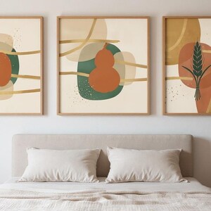 Gourd Poster Print | Abstract Boho Botanical Wall Art, Forest Green Bedroom Decor | Pumpkin Patch Collection image 7