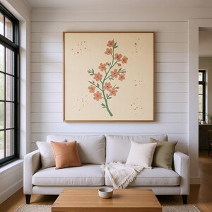 Cherry Blossom Branch Printable Wall Art | Digital Download, Boho Botanical Print, Spring Blossom Collection image 5